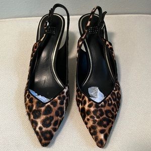 Leopard Print kitten heel. 2.5 inch heel.